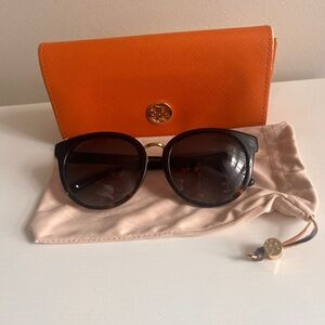 Tory Burch Black Sunglasses with Orange Case